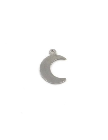 breloque lune en acier inoxydable argenté 16mm
