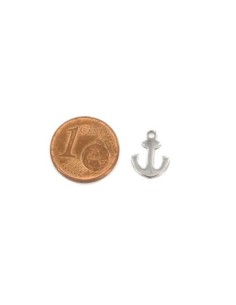 petite breloque ancre marine argenté en acier inoxydable 12mm 2
