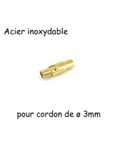 Fermoir aimanté doré pour cordon de 3mm en acier inoxydable