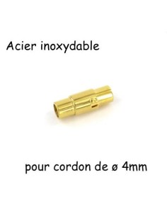 Fermoir aimanté doré pour cordon de 4mm en acier inoxydable