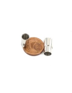 Fermoir aimanté argenté pour cordon de 5mm en acier inoxydable 2