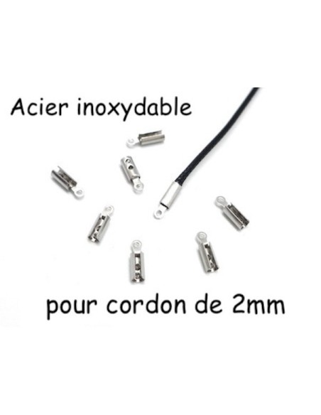 Embout serre fil en acier inoxydable pour cordon de 2mm