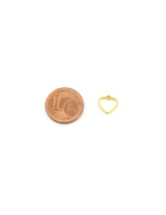 Petit pendentif coeur doré en acier inoxydable 9mm 2