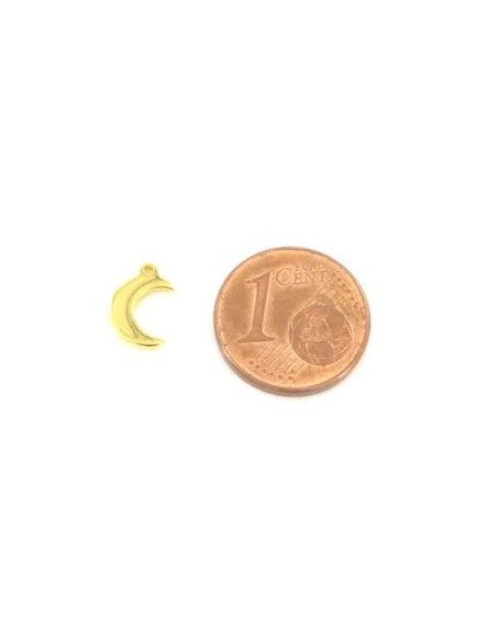 Petite breloque lune doré en acier inoxydable 9mm
