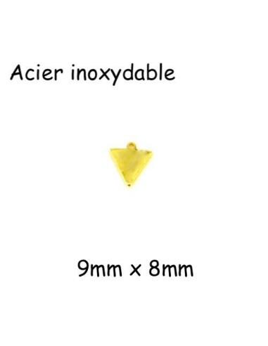 petit pendentif triangle doré en acier inoxydable 9mm, couleur or