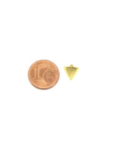 Breloque triangle doré en acier inoxydable 9mm, couleur or