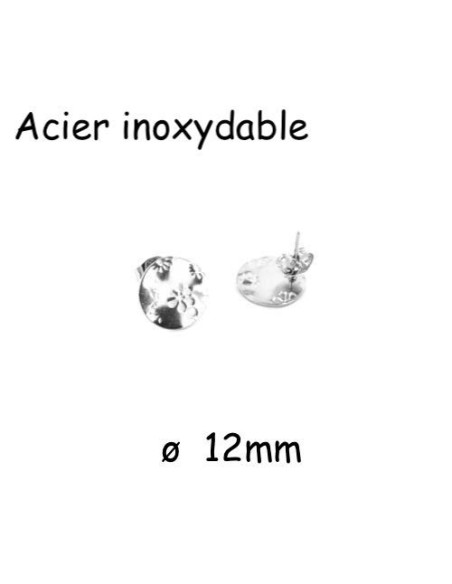 BO clou en acier inoxydable argenté forme sequin motif fleur