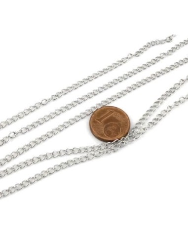 chaînette de rallonge fine argenté en acier inoxydable  vendu au mètre