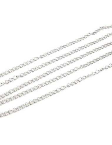 chaîne de réglage fine argenté en acier inoxydable