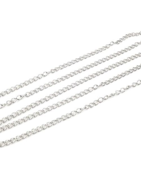 chaîne de réglage fine argenté en acier inoxydable