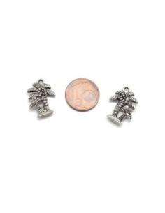 Breloque palmier en métal argenté 18,4mm x 14,3mm 2