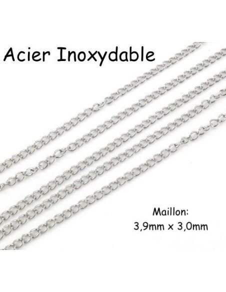chaine argenté en acier inoxydable pour création chaine de rallonge, chainette de réglage