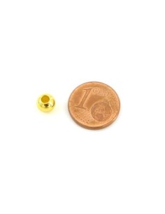 Perle ronde 6mm doré en acier inoxydable couleur or - Trou 2mm 2