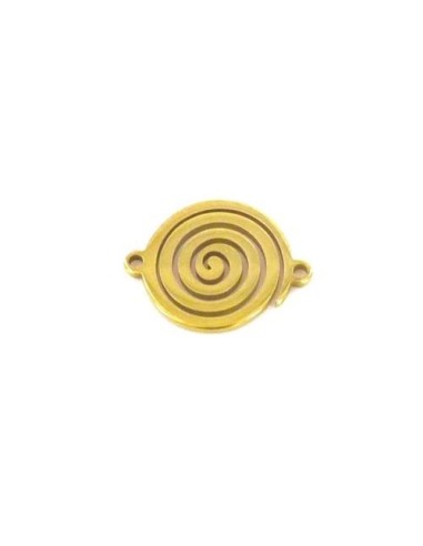 Perle de jonction spirale en acier inoxydable doré pour collier