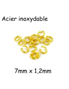 Anneau ouvert doré 7mm résistant en acier inoxydable 7mm x 1,2mm - anneaux de jonction