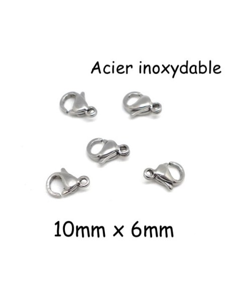 Fermoir mousqueton en acier inoxydable 10mm