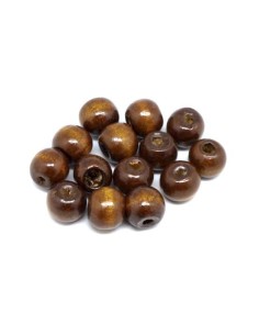 perles en bois ronde 10mm marron 2