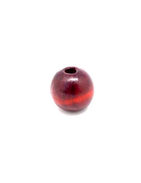 perle en bois rouge foncé ronde 18mm pour macramé, création DIY