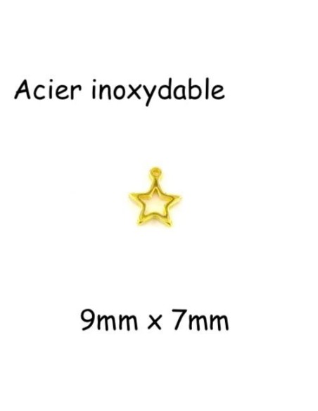 petite breloques étoile doré en acier inoxydable pour collier