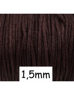 Fil de jade 1,5mm marron café pour création bijoux