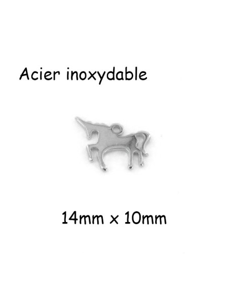 petits pendentifs en acier inoxydable licorne argenté
