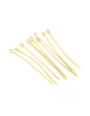 clou oeillet 7cm doré en acier inox pour création boucles d'oreilles
