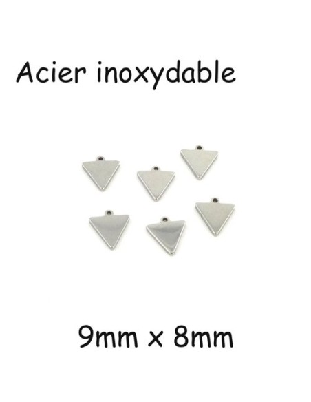 petits pendentifs triangle en acier inoxydable argenté