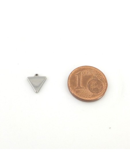 breloque triangle en acier inoxydable argenté