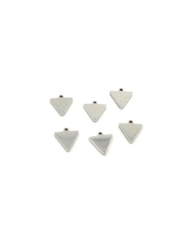 pampille triangle en acier inoxydable argenté