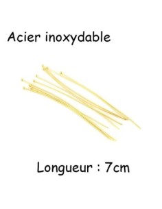 Tige en acier inoxydable doré bout bille 7cm