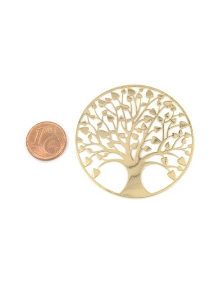 Estampe arbre de vie feuilles forme coeur