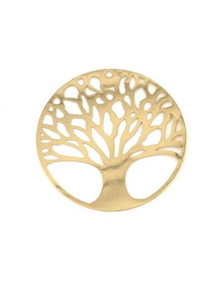 Arbre de vie chêne pendentif en filigrane métal doré