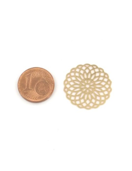 Connecteur filigrane rosace géométrique en métal doré