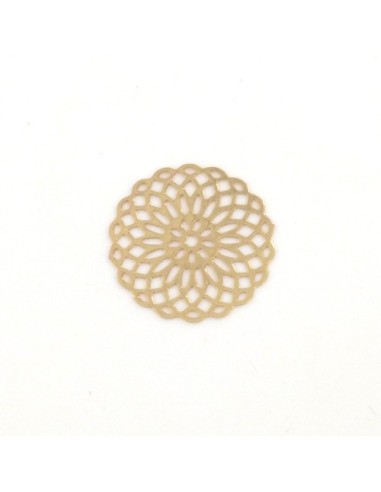 Petit pendentif géométrique rosace en métal doré