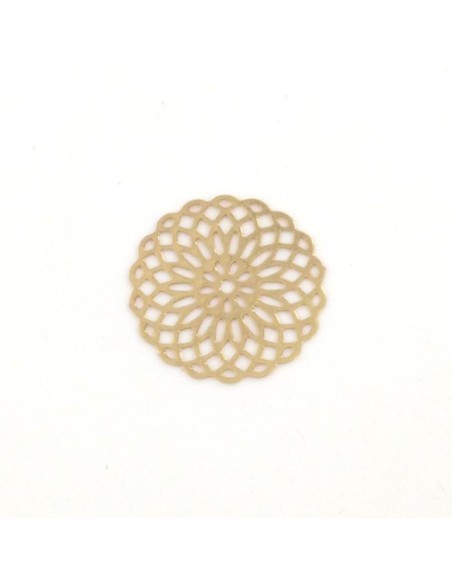 Petit pendentif géométrique rosace en métal doré