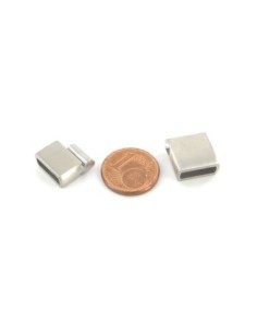 Fermoir aimanté en acier inoxydable argenté brossé pour lanière de 10mm 2