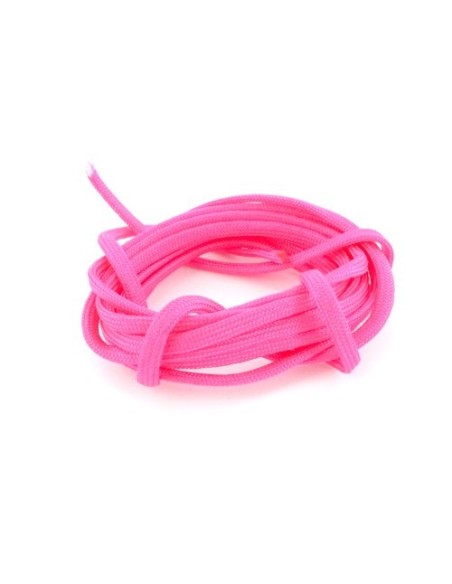 PARACORDE ROSE VIF CORDON NYLON TRESSÉ 4,5MM X 2MM - 7 FILS - CORDE NYLON GAINÉ