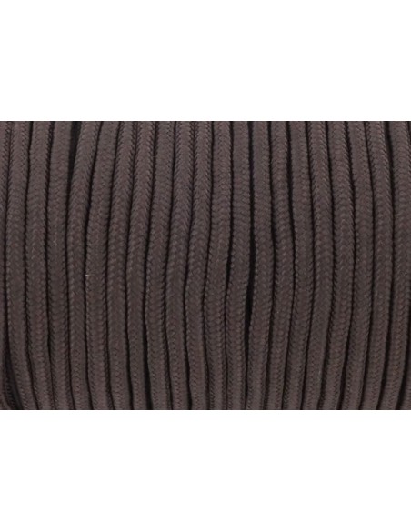 cordon nylon tressé paracorde large 4,5mm x 2mm - marron café