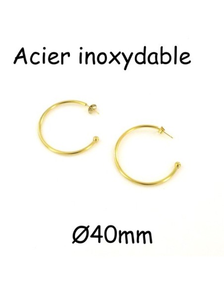 Créole-ouverte-doré-avec-boule-en-acier-inoxydable-40mm