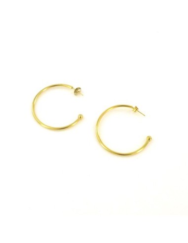 Grande créole ouverte avec boule doré à personnaliser