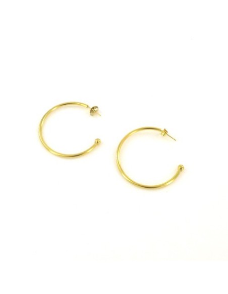 Grande créole ouverte avec boule doré à personnaliser