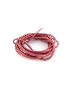 Cordon cuir rond 2,5mm rose sienne, effet métallisé pour création bijoux