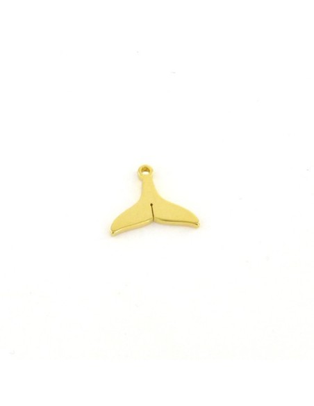 Charm en acier inox doré forme queue de baleine Charm en acier inox doré forme queue de baleine