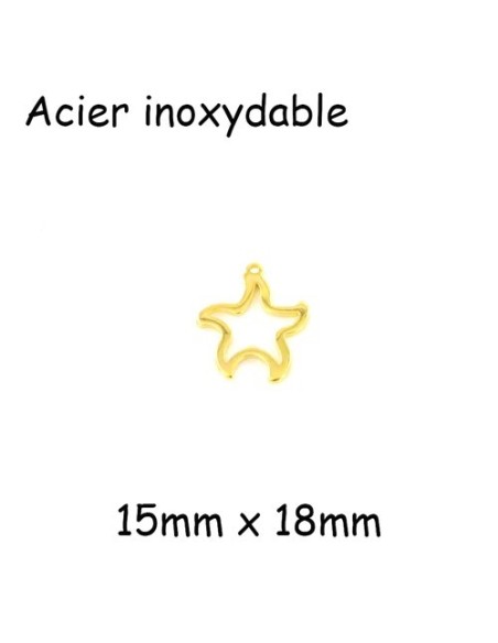 Breloque étoile de mer en acier inoxydable doré pour création DIY