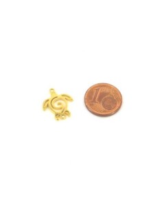 Perle connecteur tortue de mer en acier inox doré 2