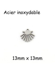 breloque coquille saint Jacques en acier inoxydable argenté