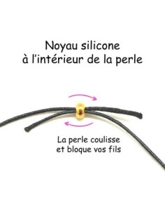 Perle stoppeur fermoir réglable doré en acier inox 2