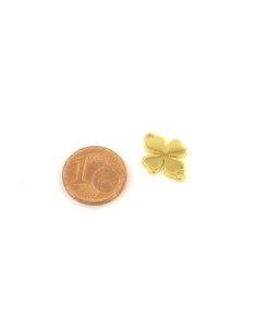 Perle connecteur trèfle à 4 feuilles porte-bonheur acier inox doré 2