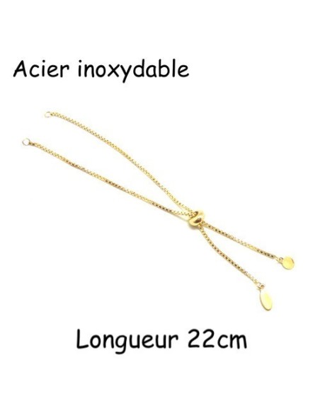 Chainette réglable maille vénitienne acier inox doré