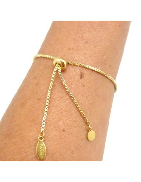 Bracelet réglable acier inox doré